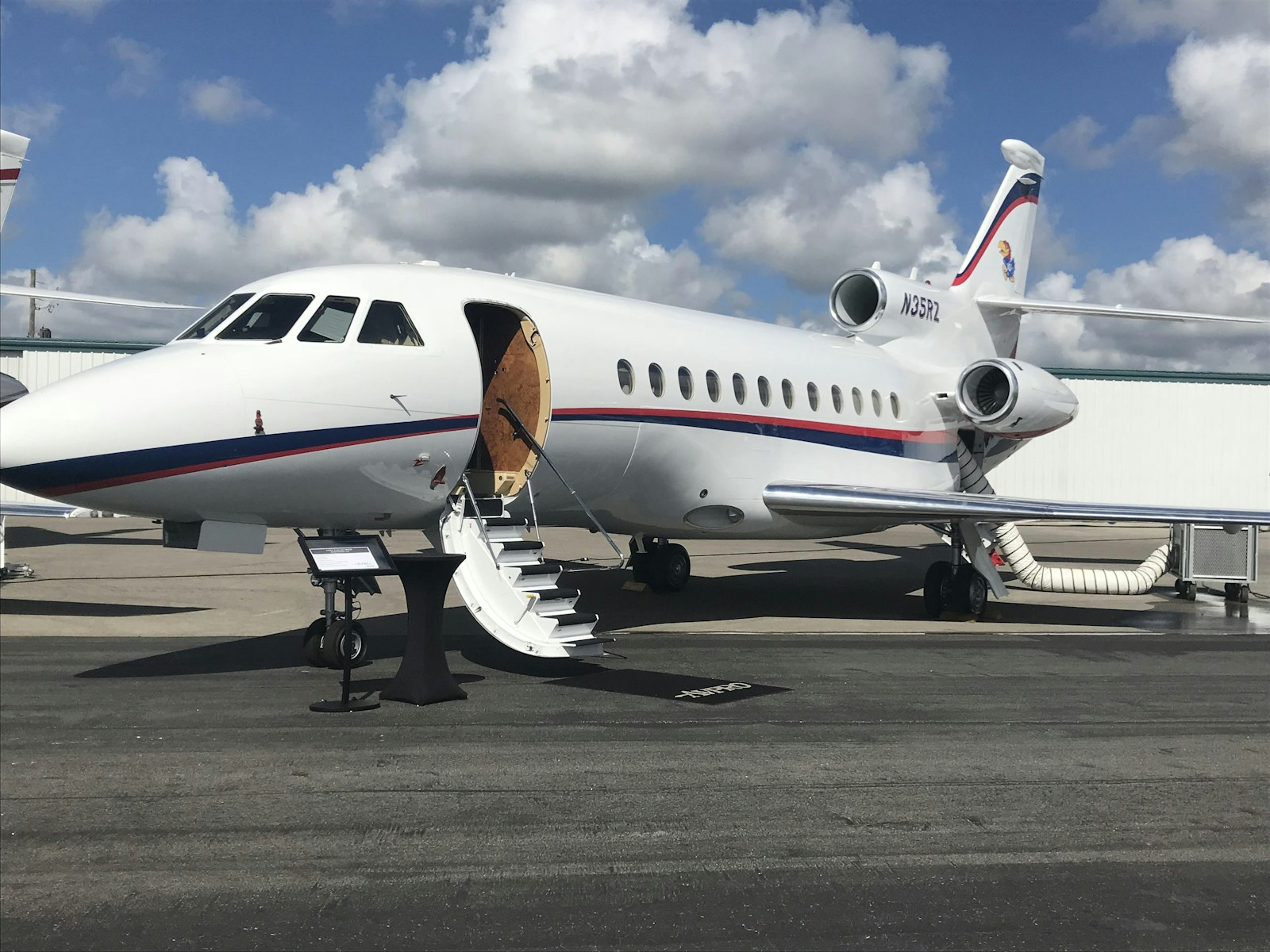 Business aircraft on the apron